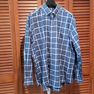 VINEYARD VINES BLUE AND GREEN PLAID BUTTON-DOWN SLIM FIT SHIRT